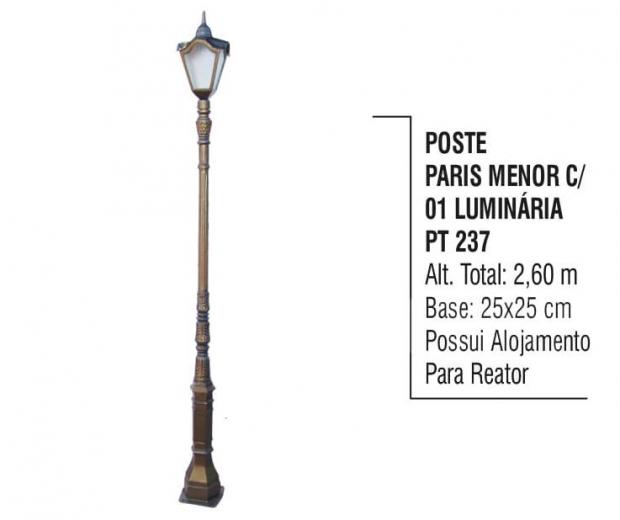 Postes Paris Menor com 01 Luminária