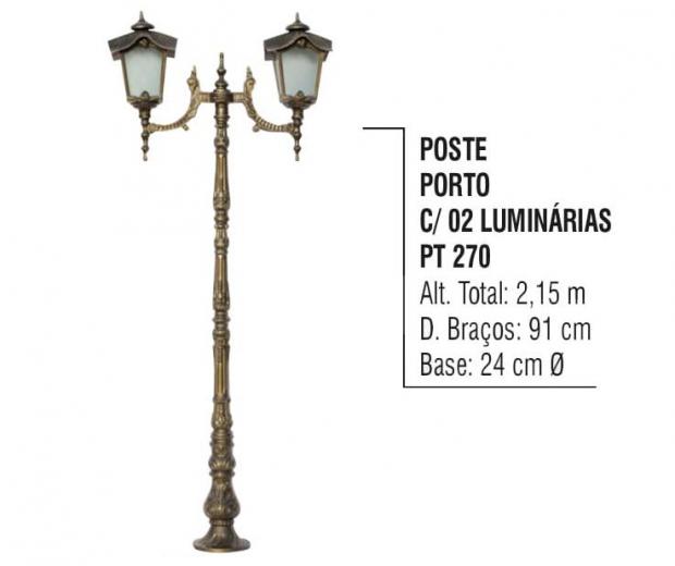 Postes Porto com 02 Luminárias