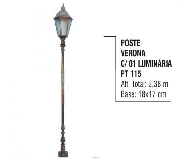 Postes Verona com 01 Luminária